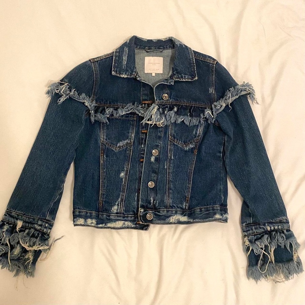 Fringed Denim Jacket ZARA